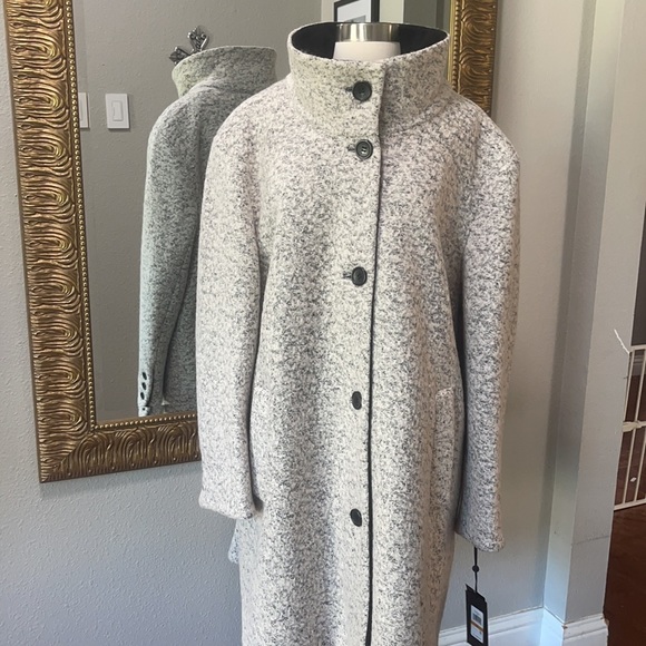 DKNY Wool Blend Coat - Picture 1 of 12